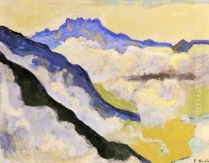 Dents Du Midi In Clouds by Ferdinand Hodler