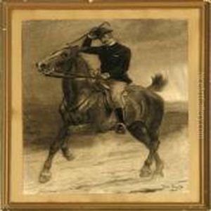 A Man On A Horse by Otto Bache