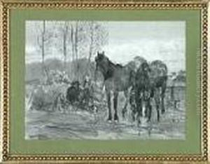 Otto Bache: A Study Of Two Horses by Otto Bache