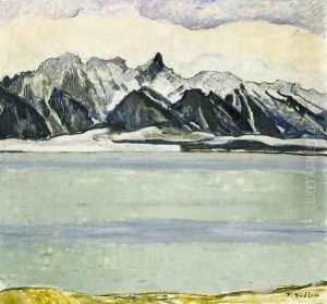 Thumersee with Stockhornkette in Winter