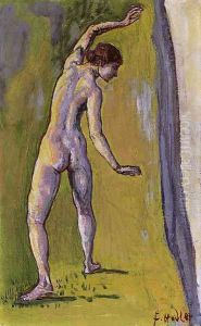 Weiblicher Akt am Abgrund (Folie de l'abame), um 1909 by Ferdinand Hodler