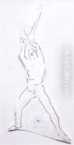 Figurenstudie zu 'Schlacht bei Murten', um 1917 Figurenstudie zu 'Schlacht bei Murten', um 1917