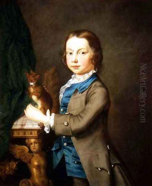 A Portrait of a Boy with a Pet Squirrel - view 1