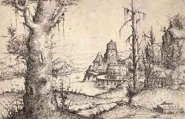 River landscape with a stout tree - view 1