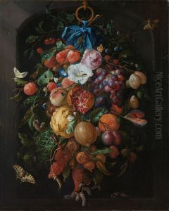 Festoon of Fruit and Flowers by Jan Davidsz. De Heem