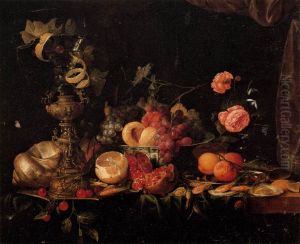 Still-Life with Flowers and Fruit by Jan Davidsz. De Heem