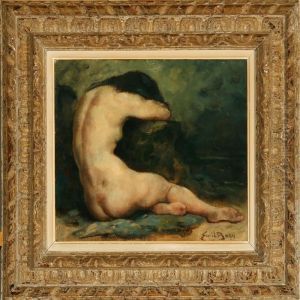 A Nude Female Model by Emile Baes