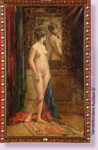 Nu Au Miroir by Emile Baes