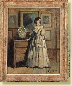 Jeune Femme Dans Un Interieur by Emile Baes