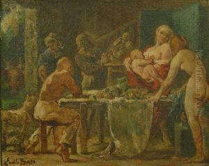 Famille De Saltimbanques by Emile Baes