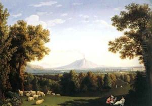 Landscape with the Palace of Caserta and Vesuvius by Jacob Philipp Hackert