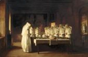 Sisters Of Charity Saying Grace Before A Meal At The Hospice In Beaune, France, ( Sisters Of Charity Saying Grace Before A Meal At The Hospice In Beaune, France, (