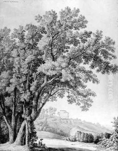 A view of the Villa Aldobrandini, Frascati by Jacob Philipp Hackert