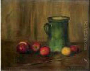 Nature Morte Au Pichet Vert Et Aux Pommes