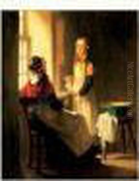 Jeune Femme Tricotant - view 1