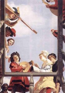 Musical Group on a Balcony 1622 by Gerrit Van Honthorst