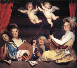 Concert on a Balcony 1624 by Gerrit Van Honthorst