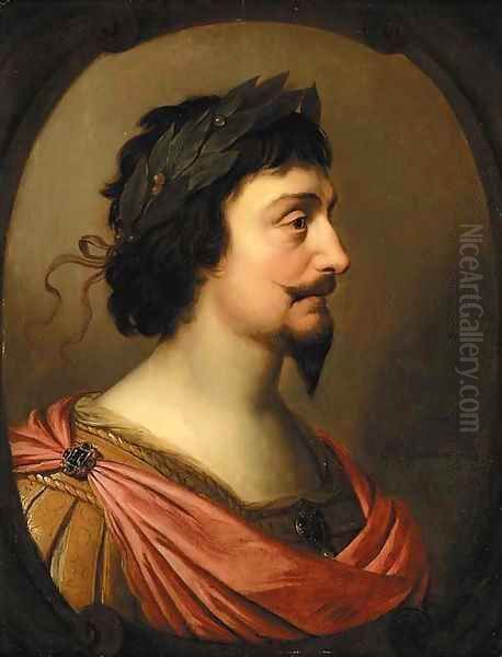 Portrait of King Frederick V of Bohemia, bust-length, in profile, a la Romaine, in a feigned oval cartouche - view 1