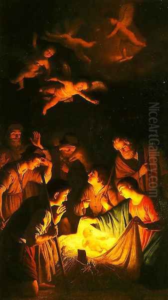 The Adoration of the Shepherds by Gerrit Van Honthorst