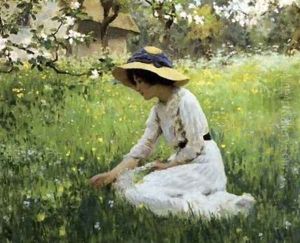 Les Fleurs du Printemps by Arthur Hacker