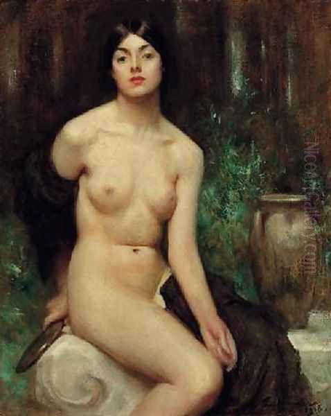 A Female Nude at her toilet - view 1