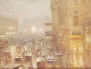 Matinee afternoon, Picadilly Circus (study) by Arthur Hacker