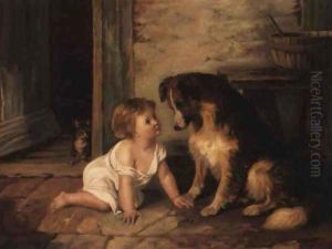 Making friends with a collie by Arthur Hacker