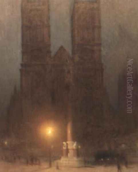 Westminster Abbey at night - view 1