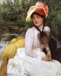 Young girl in a punt