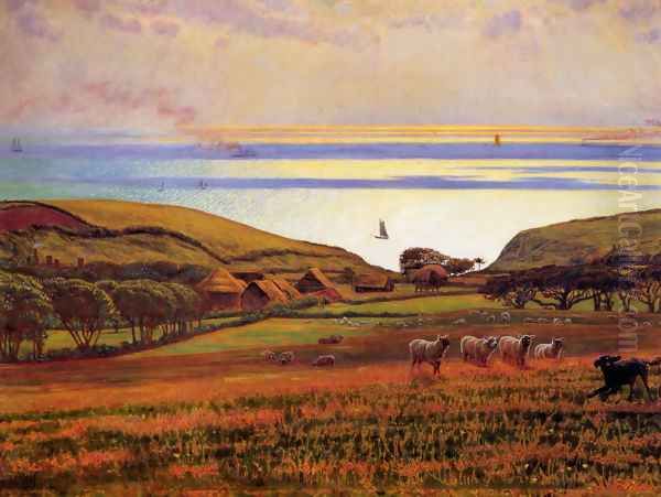 Fairlight Downs, Sunlight on the Sea - view 1