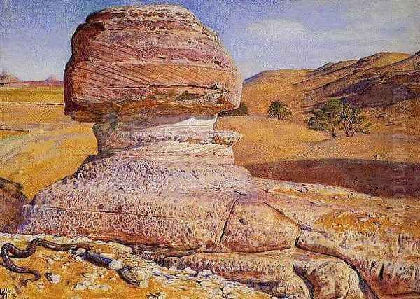 The Sphinx, Gizeh, Looking towards the Pyramids of Sakhara - view 1