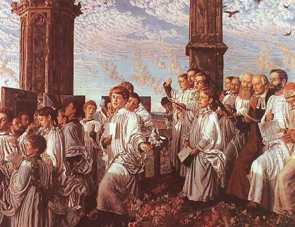 May Morning on Magdalen Tower 1890 - view 1