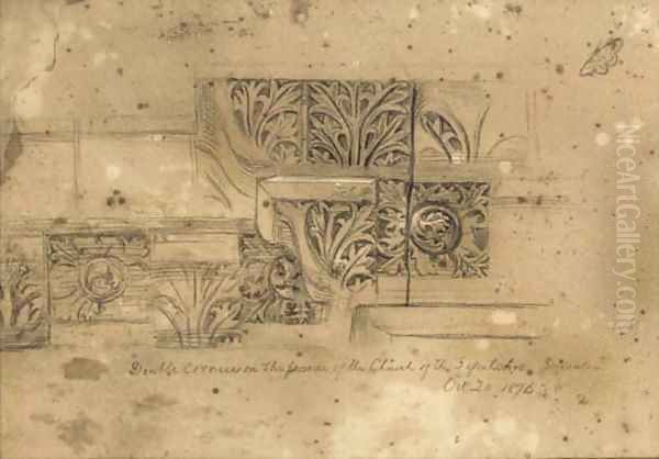 Double cornice on the faade of the church of the sepulchre, Jerusalem - view 1