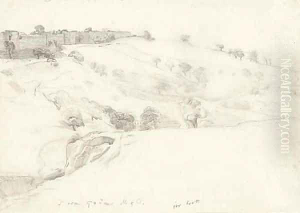 The Walls of Jerusalem from Graham's Tower, Mount of Olives (illustrated) - view 1