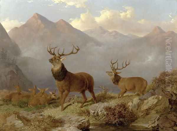 Stags And Hinds In A Highland Landscape, 1864 - view 1