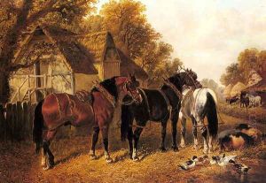 An English Homestead by John Frederick Herring Snr