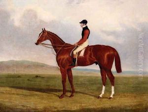 Elis, A Chestnut Racehorse With John Day Up Waering The Colours Of Lord Lichfield, A Racehorse Beynd