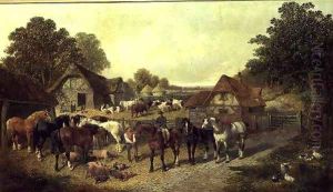An English Homestead 2 by John Frederick Herring Snr