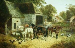 Horses in Harness by John Frederick Herring Snr
