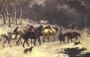 Horses in the Snow by John Frederick Herring Snr