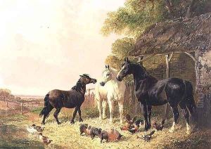 The Farmyard (2) by John Frederick Herring Snr