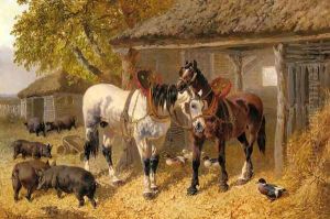 The Farmyard by John Frederick Herring Snr