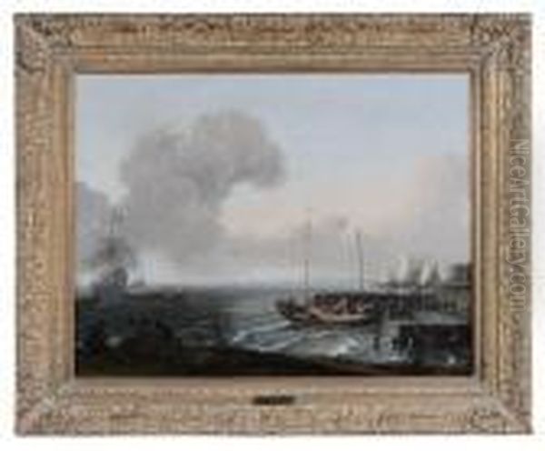 Harbor Scene With Fishing Boats - view 1