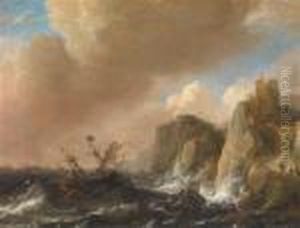 Seesturm Anfelsiger Kuste by Ludolf Backhuysen