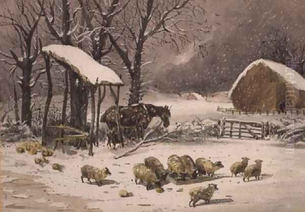 Sheep in Winter - view 1