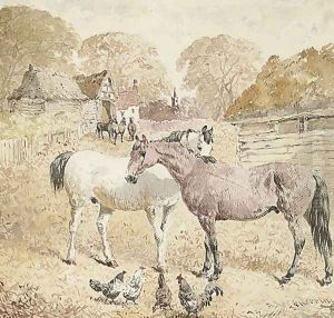 Farmyard friends by John Frederick Herring Snr