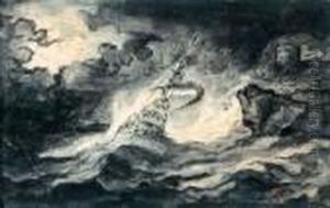 Navire Dans La Tempete by Ludolf Backhuysen