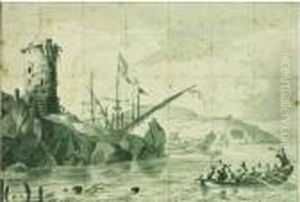 Equipage Rejoignant Son Navire Devant Unport by Ludolf Backhuysen