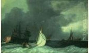 Marine Aux Vaisseaux Hollandais by Ludolf Backhuysen