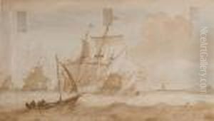 Dutch Frigates In A Choppy Sea by Ludolf Backhuysen
